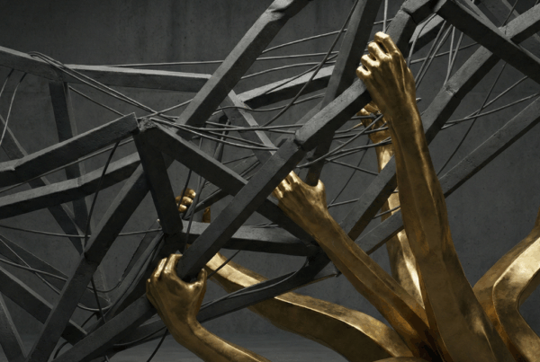 Illustration conceptuelle sur le thème de Taux Fonctions Supports. Esthétique professionnelle cinématique aux couleurs anthracite et or.