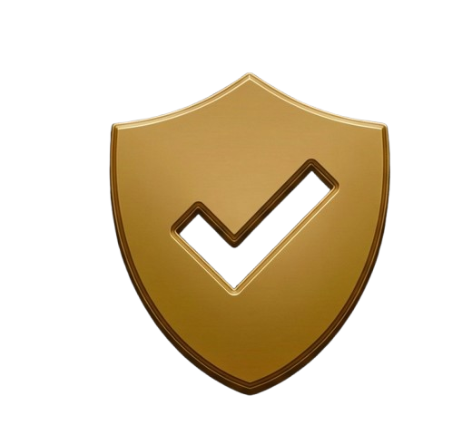 Icône bouclier en bronze symbolisant l'audit de matérialité pour écarter les accidents du travail abusifs.