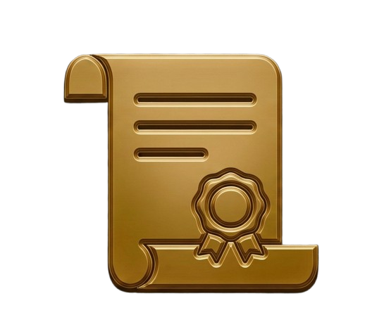 Icône document scellé en bronze représentant la rédaction chirurgicale de réserves motivées par un ancien inspecteur.